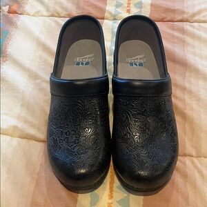 Dansko Embossed Black Clogs